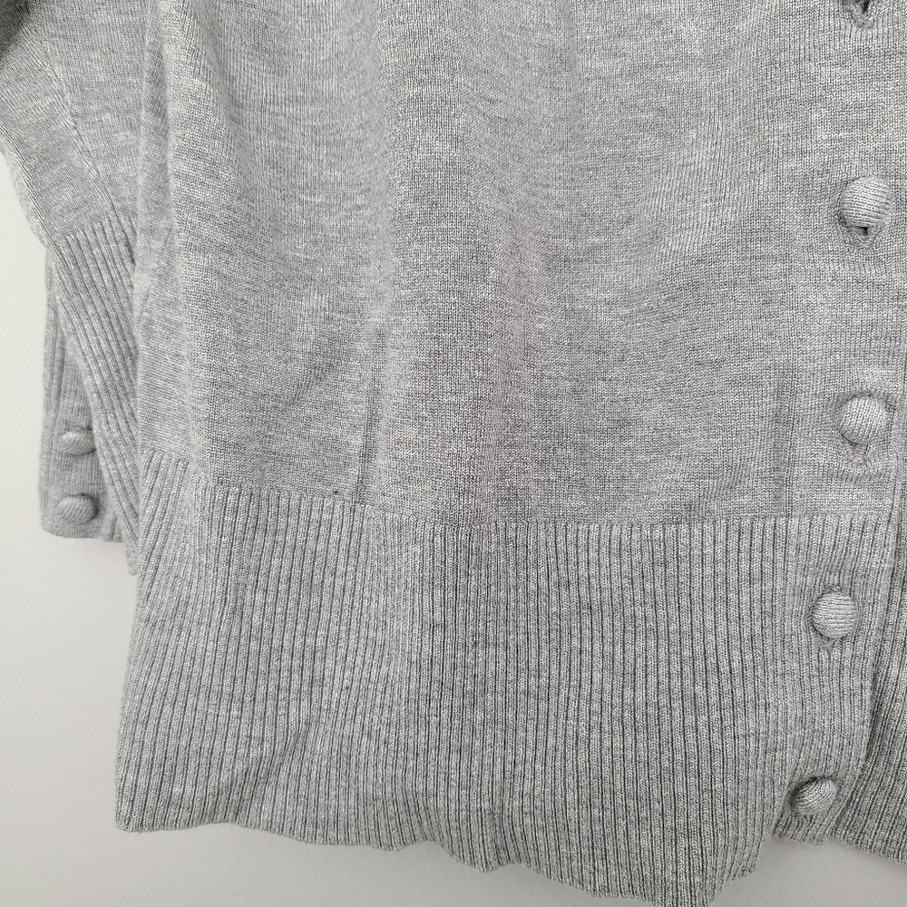 Philosophy Heathered Gray Classic Career Office Minimal Button Down Cardigan XL - Picture 7 of 8